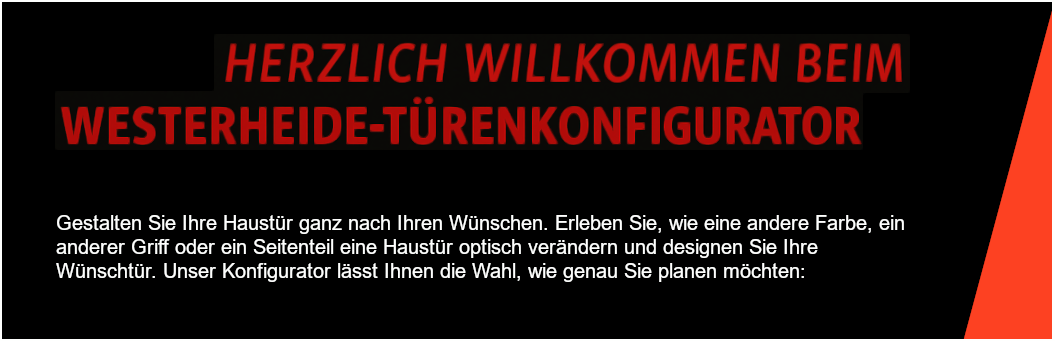 Banner und Infotext zum Westerheide Haustüren-Konfigurator