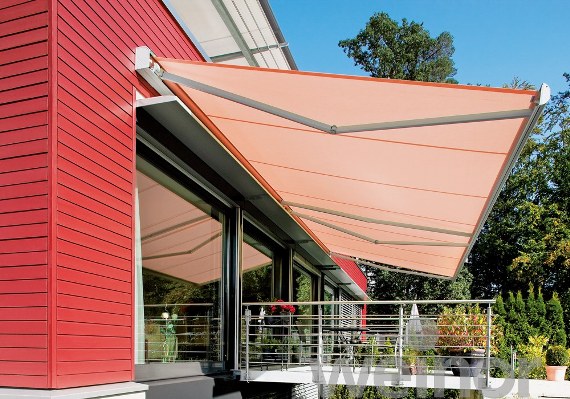 Weinor Markise I/K/N 2000 Tuch rot Terrasse