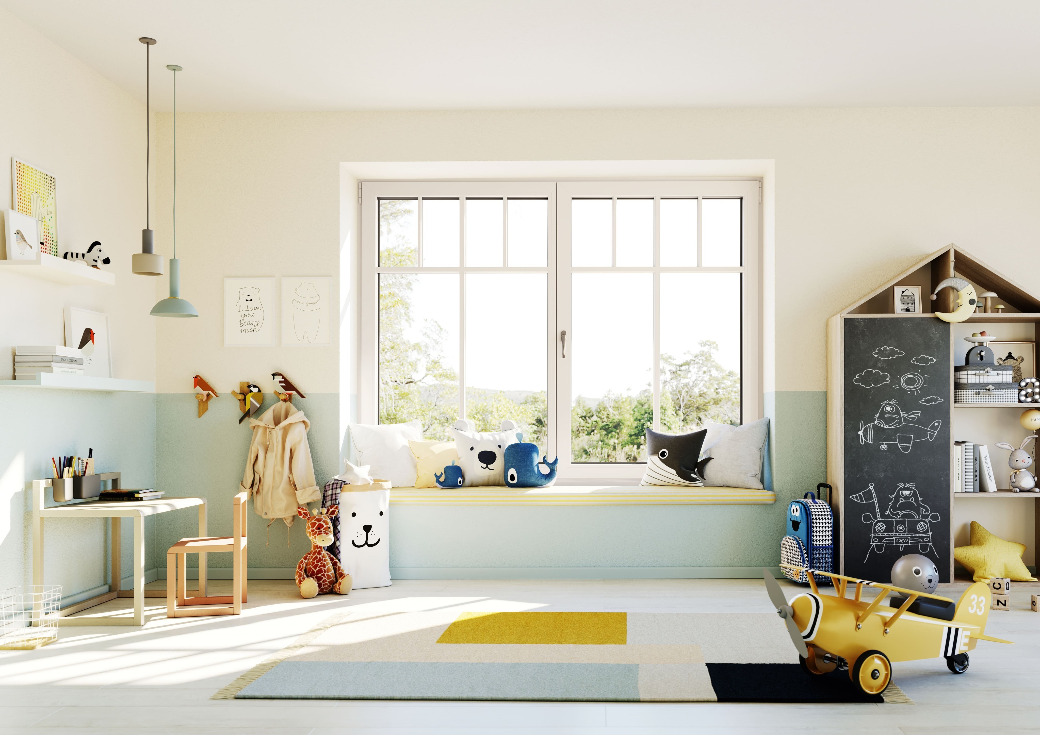Kunststoff Fenster von Weru in einem Kinderzimmer