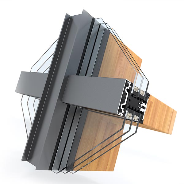 Fassadensysteme Fenster Querschnitt Element Holz Aluminium