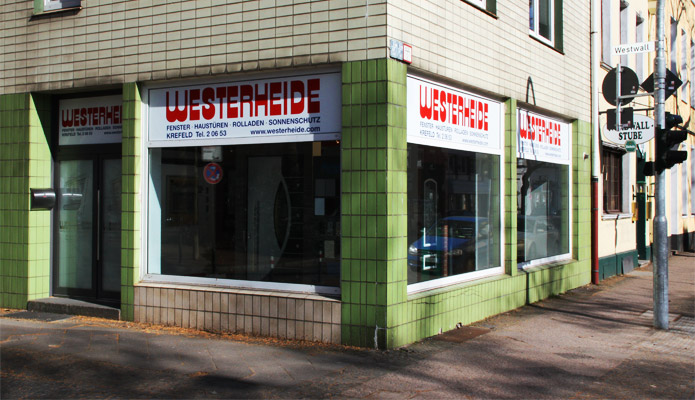 Außenansicht vom Standort Krefeld am Westwall mit eigener Ausstellung