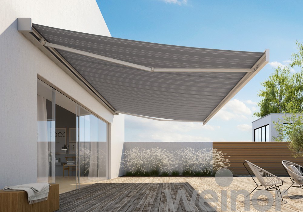 Weinor Markise Kubata Terrasse Tuch schwarz