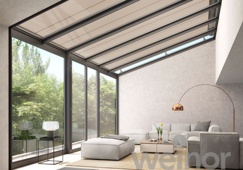 Weinor Wintergartenmarkise Wohnzimmer Fenster Tuch